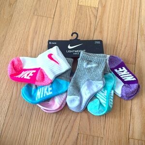 Nike girls lightweight ankle socks (set of 6) - toddler 2-4 years